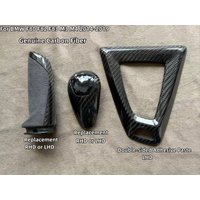 Genuine Carbon Fiber Replace Gear Shift Knob Handbrake Console Panel Cover For BMW M3 M4 F80 F82 F83 Coupe M Performance 2014+