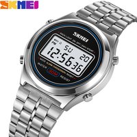 SKMEI 2146 Stainless Steel Men Waterproof Date Alarm Wriswatch reloj hombre Back Light Display Stopwatch Digital Sport Watches