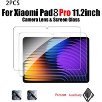 2PCS Screen Tempered Glass Protector For Xiaomi Pad 8 Pro 11.2 For Mi Pad 8 7 6s 6pro Protective HD Glass With lens protection