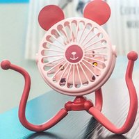 Portable Stroller Fan USB Rechargeable – Flexible Tripod Clip Fan for Baby Stroller, Car Seat, Desk, Quiet Mini Personal Fan