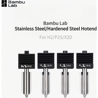 Bambu Lab 3D Printer Accessories 0.2mm Stainless Steel Nozzle Hot End for H2/P2S/X2D 0.4mm 0.6mm 0.8mm Hardend steel Hotend