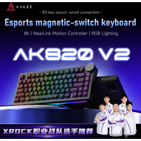 AJAZZ AK820 V2 Wired Magnetic Switch Gaming Keyboard, with Wrist Rest, Star Flash, 8K Polling Rate, Ultra Low Latency