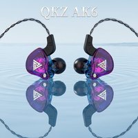 QKZ AK6 HIFI Wired Earbuds with Microphone Heavy Bass Stereo Earphones with 3.55mm Plug Dual Drivers Ergonomic Gaming Heads