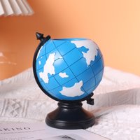 Globe Shaped Resin Pen Holder, Multifunctional Desktop Organizer & Decorative Sculpture for Home Office