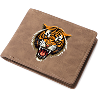 Personalized Design, Retro Style, Custom Tiger Head Pattern Printed Fashionable Men's Wallet