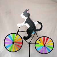 AliExpress Other Animal Riding Three-dimensional Cartoon Modelling Windmill Creative Bicycle Wind Spinners Standing Pole Garden Yard Decoration