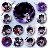 Black S-Sapphire C-CookieS Customizable Badge Tinplate Brooch Laser Film Lapel Pin for Decoration Party Small Gifts