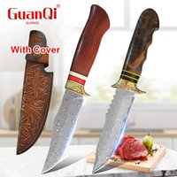 Küchenmesser aus 67-Lagen-Damaszenerstahl, Kochmesser mit Holzgriff zum Schneiden von Fleisch, Obst, Gemüse und Grillen