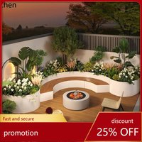 CZ1 Courtyard Flower Box and Stool Combination Flower Bed Outdoor Balcony Flower Box Outdoor Iron Art Planting Box