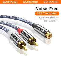 SUNKANDI RCA Audio Cable, 3.5mm Female to 2 RCA Male Cable RCA Y Splitter Aux Cord for TV, MP3, Tablets, Speakers