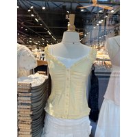 Yellow Slim Pleated Blouse T-shirt Women Summer Ruffle V Neck Single Breasted Puff Sleeve Tee Shirt Casual Simple Sweet Shirts