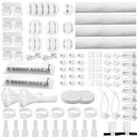 313PCS Cable Management 4Cable Sleeve Split 35Cable Clips 12Cord Holder 22Cable Ties 30Adhesive Cord Mount 200Fasten Cable Tie