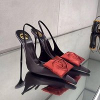 New Summer Women's Pointed Toe High Heels Sexy Back Strap Floral High Heel Sandals Casual Designer Brand Sandals for Women