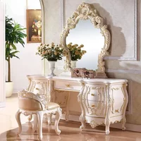 Chair Hidden Vanity Table Dest Decor Huge Luxury White Drawer Dressing Table Wood Wood Long Makeup Tafel Furnitures For Bedroom