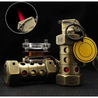 Funny Grenade-Shape Lighter Retro Windproof Ignition Cigars Lighter Men Present for Lighter Lover