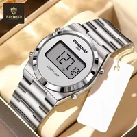 BINBOND Brand New LED Digital Watch for Men Luxury Stainless Steel Electron Waterproof Watch Luminous Sports Men Watch Reloj
