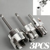 3pcs Internal and External Threading Tool, Dual-Function Pipe Thread Cutter, Suitable for 1/2", 3/4", and 1" PVC/Plastic Pipes
