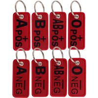 Blood Type Embroidery Key Fobs A B AB O Medical Key Tags Keychain For Motorcycles Cars Key Ring Accessories Chaveiro Gift