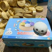 Kawaii Dumpling Squishy Toy Set Anti-Stress Fidget Food Squeeze Toys Pig Chick Panda Designs Stress Ball Gift for Fun