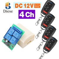 433MHz Universal Wireless Remote Control DC 12V 4CH Relay Receiver Module RF Switch 4 Button Remote Control Gate Garage opener