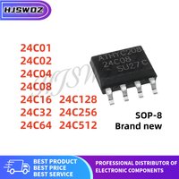 10Pcs 24C01 24C02 24C04 24C08 24C16 24C32 24C64 24C128 24C256 24C512 SOP-8 Memory chip Brand New