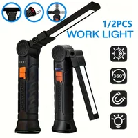 Rechargeable LED Flashlight 4lighting Modes Work Light with Tail Magnet Torch Hook Tent Light for Outdoor Camping Lantern
