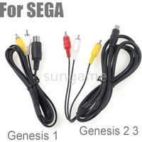 1pc Audio Video AV Cable for Sega Genesis 1 2 3 Game A/V Connection Adapter Cord Wire For SEGA Genesis I/II/III Game