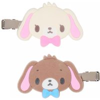 Sugarbunnies Hair Clips 2 Pieces Set Flocked Bunny Face Cute Hair Pins and Clips Headwear Kawaii Hair Accessories for Women Girl