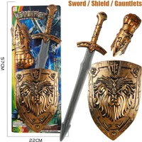 Knight Soldier Cosplay Stage Performance Costume Props Sword Dragon Shield Armor Set Halloween Costume Accessories Gifts