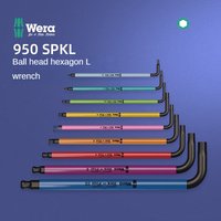 WERA 950 SPKL HF Extended Ball Head Hexagon L Wrench 1.5-10mm Color Sleeve BlackLaser Hex Key