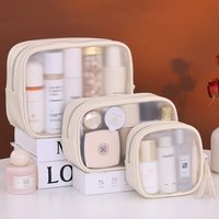 Matte Semi Transparent Makeup Bag Travel Wash Bag Cosmetics Storage Bag Portable Toiletry Bag Organizer