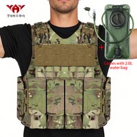 YAKEDA multifunctional hunting vest+2L soft water bag, vest with four devices, water bag with sealed large-diameter water inlet