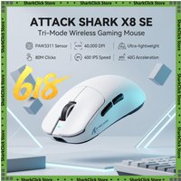ATTACK SHARK X8 SE Tri-Mode Gaming Mouse PAW3311 Optical Sensor 50-40000 Adjustable DPI Wired 2.4G Bluetooth 1KHz Polling Rate