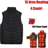 Electrically Heated Vest, Individually Heated, Outdoor Sports, Ski, Comfortable, Thermal Underwear, 15 Areas, 4 Controller, Wint