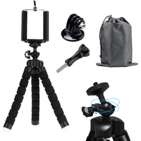 Octopus Tripods for Gopro Hero 12 11 10 9 8 7 Black Flexible Mini Tripod Accessories for Go Pro 6 5 YI Eken SJCAM DBPOWER AKASO