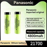 Panasonic-Batterie Lithium-Ion Rechargeable NCR21700T, 4800mAh, 3.7 V, 40A, Décharge Élevée
