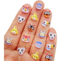 50Pcs Mixed Resin mini 3D cartoon animals such as cats, dogs, birds, bears Rhinestones DIY Craft For Nail Decorations Jewelry