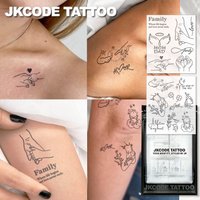 2-Piece Semi-Permanent Tattoo Set | Family Love Minimalist Tattoo, Love from Mom and Dad, Women's Neck Tattoo, Finger Tattoo. | Waterproof Tattoos for Women, Realistic Fake Tattoos, Non-Reflective