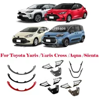 For Toyota Yaris Yaris Cross Aqua Sienta 2020 2021 2022 ABS Red Black Carbon Fiber Car Steering Wheel Decoration Cover Stickers image 4