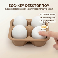 3D Printed Button Clicker Keyring Egg Rice Keycap Press Keychain Creative Relaxed Press Keyboard Keyring Backpack Pendant