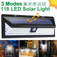 Solar Wall Light Motion Sensor Outdoor LED Lamp Waterproof 118LED Solar Powered 3 Modes for Porch Balcony Countyard Fence Decor