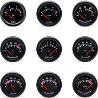 52 mm Wassertemperatur/Öltemperatur/Voltmeter/Ölpresse BAR PSI/Vakuum/Boost-Messgerät/Luft-Kraftstoff-Verhältnis/EGT-Messgerät mit Sensor, passend für 12 V Auto