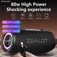 Zealot s87 80w drahtlose Lautsprecher, tragbarer Subwoofer-Lautsprecher für den Außenbereich, drahtloser Lautsprecher, Doppel kopplung, 16000mAh Akku.