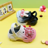 Cute and Versatile Parent-Child Slippers for Boys and Girls, New Cartoon Red Hat Glasses Rabbit Clogs, Soft-Soled Non-Slip Closed-Toe Sandals 606