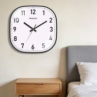 Square Quartz Wall Clock Elegant Dial Clear Black Digital Modern Living Room Kitchen Office Home Decoration Simple Style