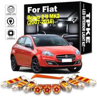 TPKE 10Pcs Error Free Car LED Bulbs Interior Reading Dome Light Kit For Fiat Bravo 2 II MK2 (2007-2016) Map License plate light