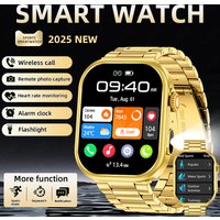 LIGE New Smart Watch Men 2.01'' HD Flashlight Bluetooth Call Heart Rate Sleep Health Monitor Sports Waterproof Smartwatch Women