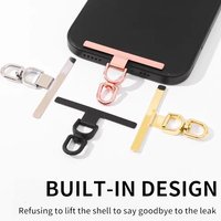 1-4Pcs New Upgrated 360 Rotatable Metal Steel Phone Tether Tab PLR Clip Cellphone Lanyard Patch Gasket Safety Connecter Piece