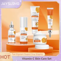 Vitamin C Skincare Set Face Whiten Cream Dark Spots Serum Cleaning Facial Cleanser Moisturizer Toner Firming Eye Cream Skin Care