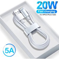 For Apple 20W PD Fast Charge Cable For iPhone 11 13 12 14 Pro Max 8 14 Plus USB Fast Charging Cable Data Cord Phone Accessories